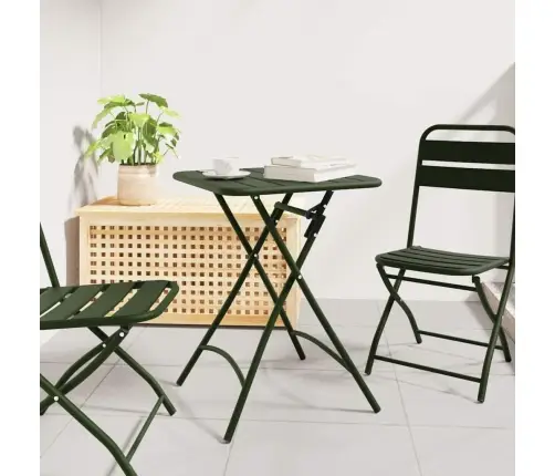 Saliekamais Dārznieku Galds Tumši Zaļš 55X55X73 Cm Tērauds Vidaxl