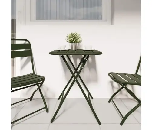 Saliekamais Dārznieku Galds Tumši Zaļš 55X55X73 Cm Tērauds Vidaxl