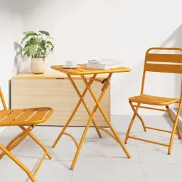 Dārza Galds Sinepju 55 X 55 X 73 Cm Pulverkrāsots Tērauds Vidaxl