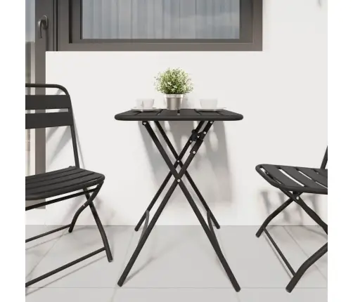 Salokāms Dārza Galds - Antracīts - 55X55X73 Cm - Tērauds Vidaxl