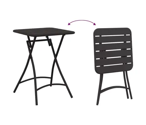 Salokāms Dārza Galds - Antracīts - 55X55X73 Cm - Tērauds Vidaxl