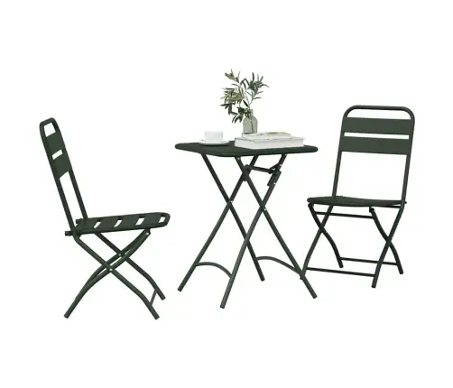 Bistro Komplektas 3 Pcs Tamsiai Žalia Plienas