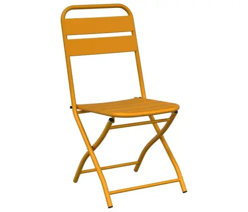 3 Daļu Salokāms Bistro Komplekts Dzeltenā Krāsā, Tērauds Vidaxl