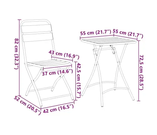 Bistrokomplekt 3 Pcs Roheline Teras