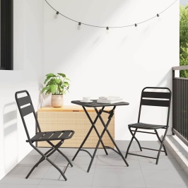 Bistro Komplekts 3 Pcs Antracīts Tērauds Vidaxl