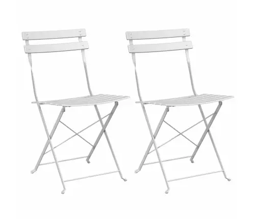 Salokāmie Dārza Krēsli 2 Gab. Baltā Tēraudā Vidaxl