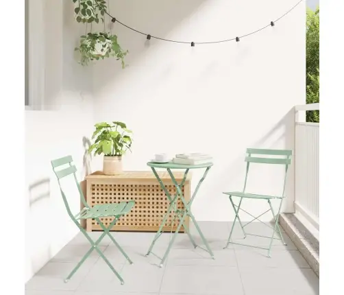 Sodo Sulankstoma Kėdė 2 Pcs Žalia 42 X 46 X 82Cm Plienas