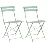 Sodo Sulankstoma Kėdė 2 Pcs Žalia 42 X 46 X 82Cm Plienas