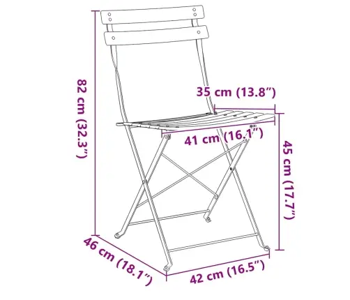 Sodo Sulankstoma Kėdė 2 Pcs Žalia 42 X 46 X 82Cm Plienas