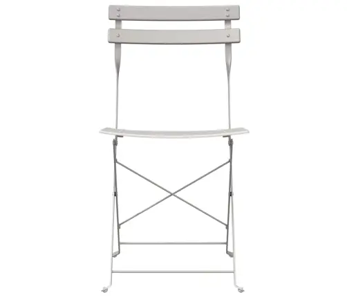 Salokāmie Dārza Krēsli 2 Gabali Bēšā Krāsā, No Tērauda Vidaxl