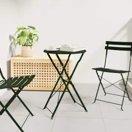 Bistro Galds Tumši Zaļa Ø50X71 Cm Pulverkrāsots Tērauds Vidaxl