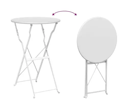 Bistro Stalas Balta Ø50X71 Cm Miltelinis Plienas