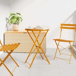 Bistro Galds Sinepju Ø50X71 Cm Pulverkrāsots Tērauds Vidaxl