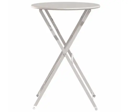 Salokāms Bistro Galds Bēšs Ø50X71 Cm Pulvera Pārklāts Tērauds Vidaxl