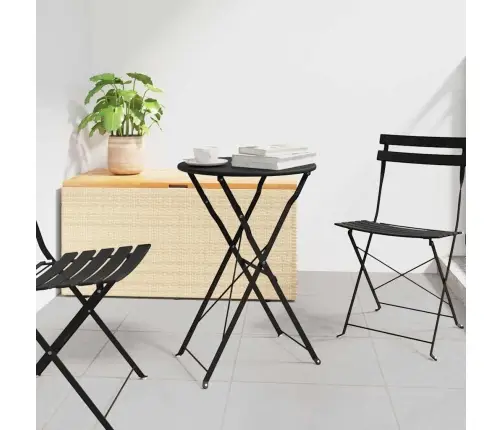 Salokāms Bistro Galds Antracīts Ø50X71 Cm Pulvera Pārklāta Tērauda Vidaxl