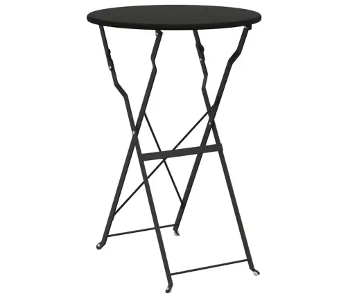 Salokāms Bistro Galds Antracīts Ø50X71 Cm Pulvera Pārklāta Tērauda Vidaxl