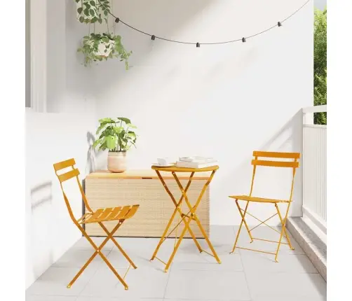 Kokkupandav Bistroo Komplekt 3 Pcs Sinepikollane Teras