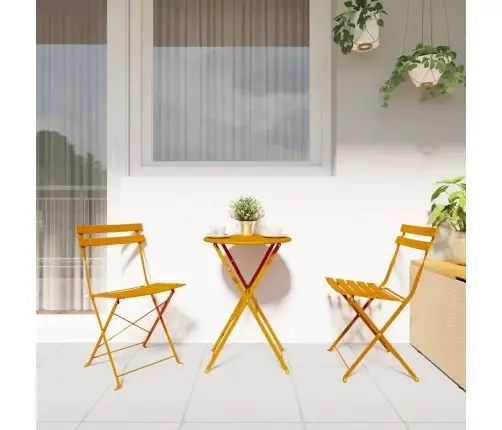 Kokkupandav Bistroo Komplekt 3 Pcs Sinepikollane Teras