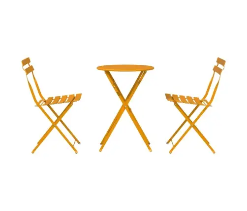 Kokkupandav Bistroo Komplekt 3 Pcs Sinepikollane Teras