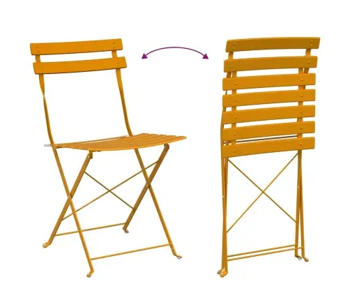 Kokkupandav Bistroo Komplekt 3 Pcs Sinepikollane Teras