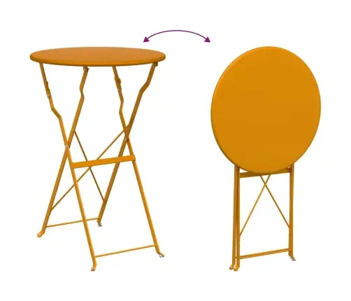 Kokkupandav Bistroo Komplekt 3 Pcs Sinepikollane Teras