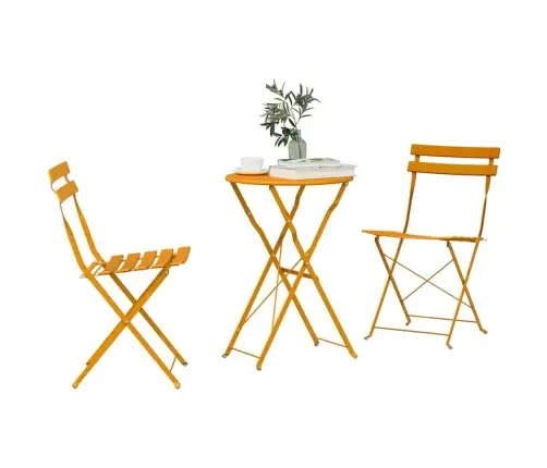 Kokkupandav Bistroo Komplekt 3 Pcs Sinepikollane Teras