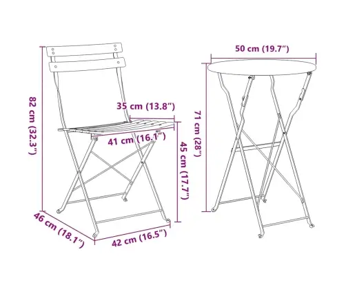 Kokkupandav Bistroo Komplekt 3 Pcs Sinepikollane Teras