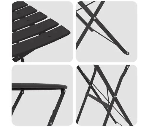 Sulankstomas Bistro Rinkinys 3 Pcs Antracitas Plienas