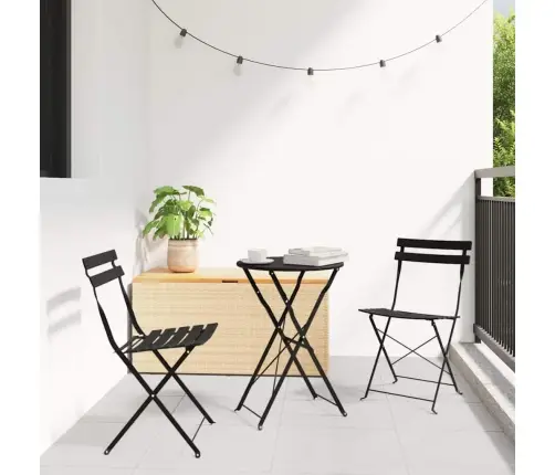 Sulankstomas Bistro Rinkinys 3 Pcs Antracitas Plienas