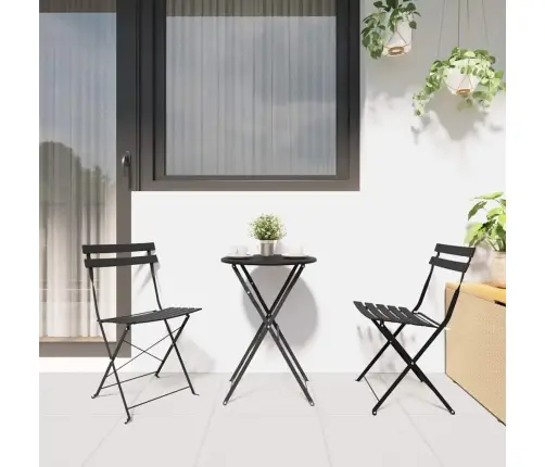 Sulankstomas Bistro Rinkinys 3 Pcs Antracitas Plienas