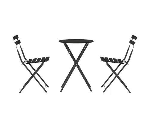 Sulankstomas Bistro Rinkinys 3 Pcs Antracitas Plienas