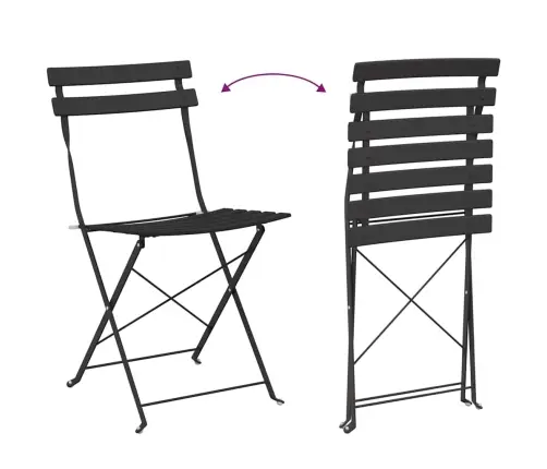 Sulankstomas Bistro Rinkinys 3 Pcs Antracitas Plienas