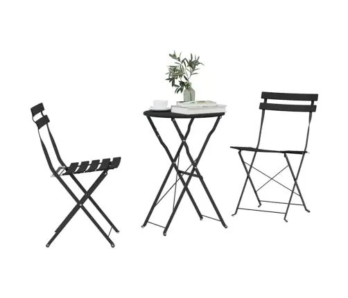 Sulankstomas Bistro Rinkinys 3 Pcs Antracitas Plienas