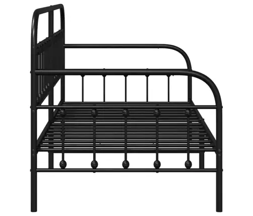 Dienas Gultas Rāmī Melnā 90X200 Cm Tērauda Vidaxl
