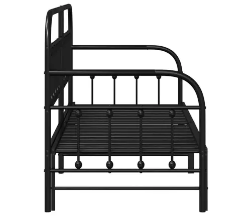 Dienos Lovos Rėmas Su Galvūgalio Juoda 75 X 190 Cm Plienas