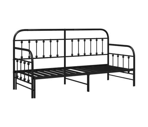 Dienos Lovos Rėmas Su Galvūgalio Juoda 80 X 200 Cm Plienas