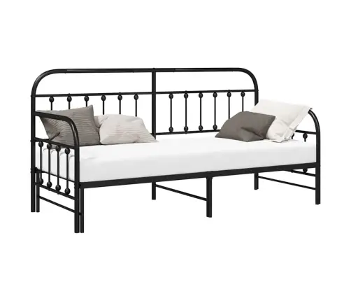 Dienos Lovos Rėmas Su Galvūgalio Juoda 80 X 200 Cm Plienas