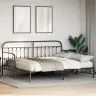 Gultas Rāmja Ar Izvelkamo Gultu Melnā Krāsā 100X190 Cm Tērauds Vidaxl