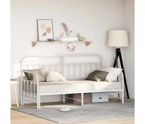 Voodiraam Valge 75 X 190 Cm Pulbervärvitud Teras