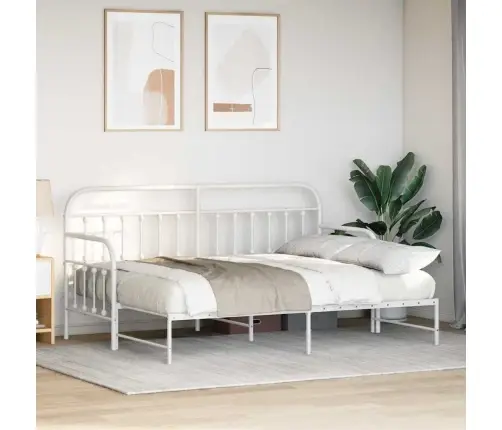 Voodiraam Valge 75 X 190 Cm Pulbervärvitud Teras