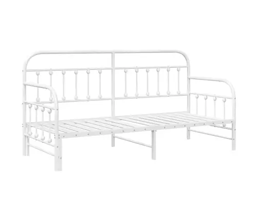 Voodiraam Valge 75 X 190 Cm Pulbervärvitud Teras