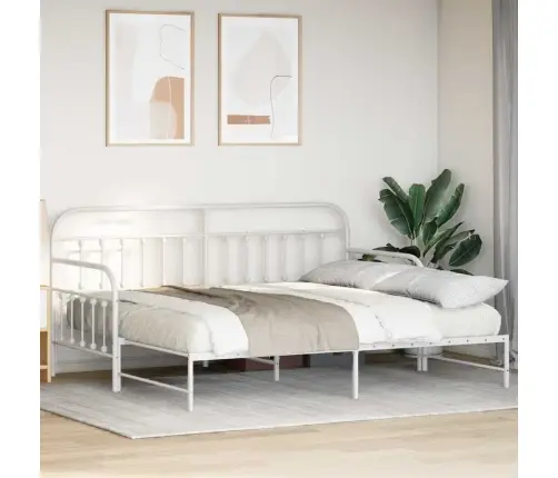 Voodiraam Valge 100 X 190 Cm Pulbervärvitud Teras