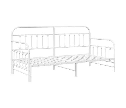 Voodiraam Valge 100 X 190 Cm Pulbervärvitud Teras