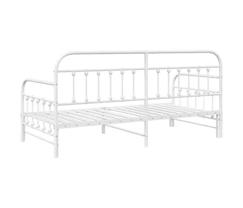 Voodiraam Valge 100 X 190 Cm Pulbervärvitud Teras