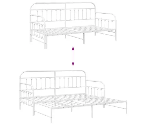 Voodiraam Valge 100 X 190 Cm Pulbervärvitud Teras