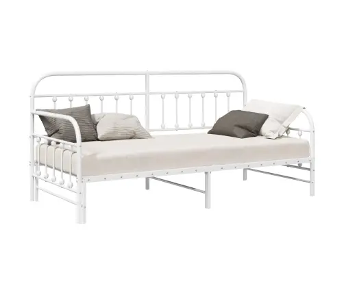 Voodiraam Valge 100 X 190 Cm Pulbervärvitud Teras