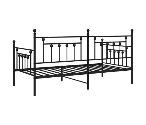 Dienas Gultas Rāmja Melnais 90X190 Cm Tērauds Vidaxl