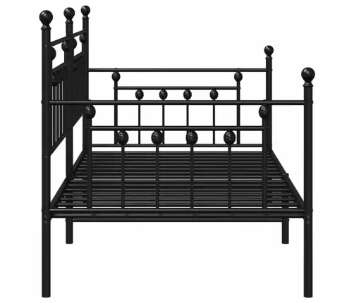 Melna Dienas Gultu Rāmis 100X200 Cm No Tērauda Vidaxl