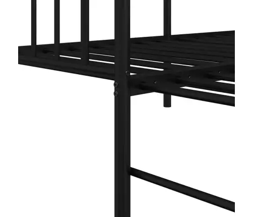 Dienas Gulta Ar Izvelkamo Gultu Melna 75X190 Cm Tērauds Vidaxl