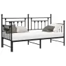 Gultas Rāmji Ar Izvelkamo Gultu Melnā Krāsā 80X200 Cm Tērauds Vidaxl